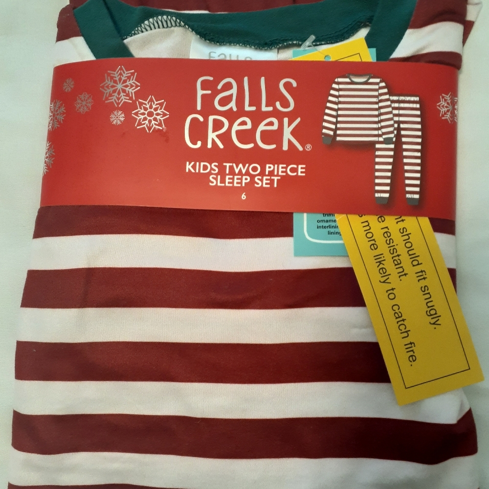 Childs Striped pajamas. RED and White. Size 6.  New with Tags